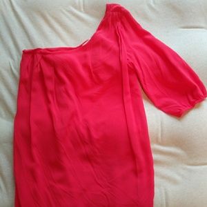 Honey Punch One Sleeve Chiffon Mini Dress